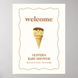 Póster Bienvenida Baby Shower de Neutrop Ice Cream Boy
