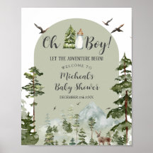 Bienvenida Baby Shower de Oh Boy Adventure Pine Fo