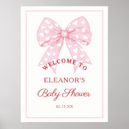Póster Bienvenida Baby Shower de Pink Bow