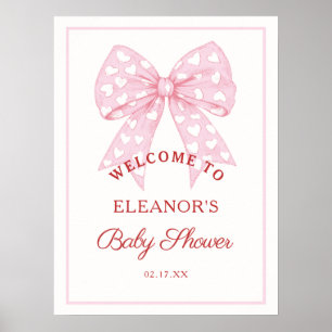Póster Bienvenida Baby Shower de Pink Bow