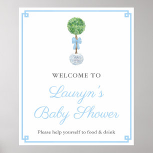 Póster Bienvenida Baby Shower de Preppy Topiary Ginger Ja