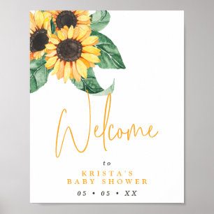 Póster Bienvenida Baby Shower de Sunflower Fall