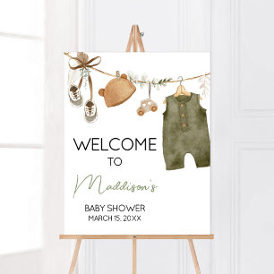 Póster Bienvenida Baby Shower de Sweet Baby Boy Boho Clot