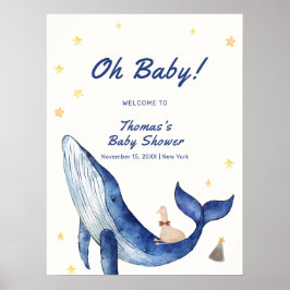 Póster Bienvenida Baby Shower de Whale Whale Duck Stars