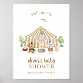 Póster Bienvenida Baby Shower del Boho Magic Safari Circu