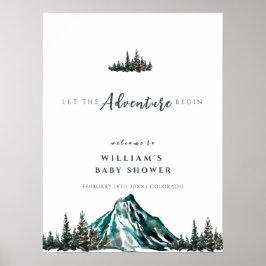 Póster Bienvenida Baby Shower en Adventure Begin Mountain