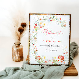 Póster Bienvenida Baby Shower en Little Love Bug Garden