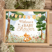 Bienvenida Baby Shower en Storybook Woodland Fox