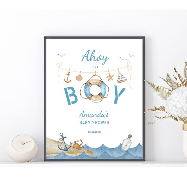 Póster Bienvenida Baby Shower Nautical (Subido por el creador)