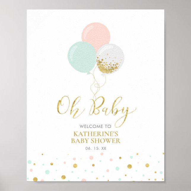 Póster Bienvenida Baby Shower Neutral para la Casa de la  (Frente)
