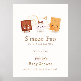 Póster Bienvenida Baby Shower Neutral Whimsical S'more Di