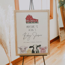 Bienvenida Baby Shower para animales de granja de 
