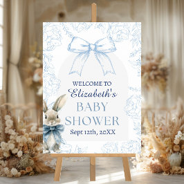 Póster Bienvenida Baby Shower para Blue Bunny