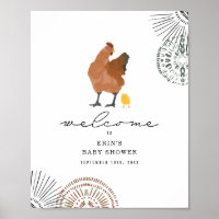 Bienvenida Baby Shower para pollo 8x10
