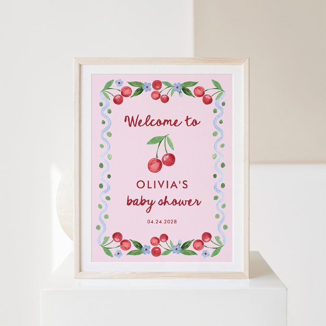 Póster Bienvenida Baby Shower Retro Whimsical (Subido por el creador)
