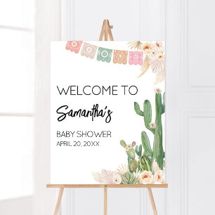 Póster Bienvenida Baby Shower Taco Bout A Baby Boho