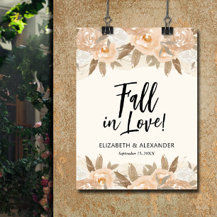 Póster Bienvenida Boda de Flores de Peach Flowers