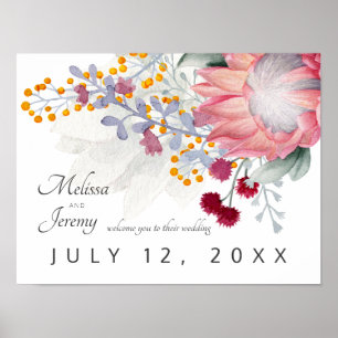 Póster Bienvenida Boda de King Protea