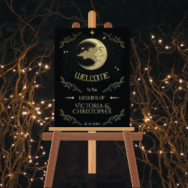 Póster Bienvenida Boda de la Luna Celestial y las Estrell