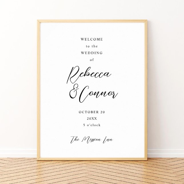 Póster Bienvenida Boda de parejas modernas de escritura a (Subido por el creador)