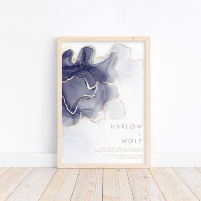 Póster Bienvenida Boda moderno elegante de la Marina de M (Subido por el creador)