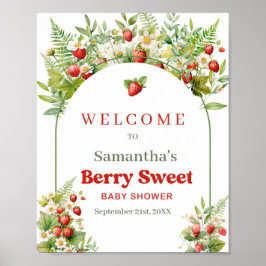 Póster Bienvenida Boho Arch Berry Sweet Wild Strawberry P