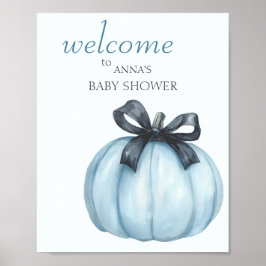 Póster Bienvenida Calabaza Azul Elegante