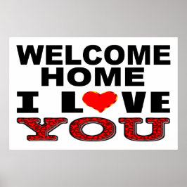 Póster Bienvenida Casa I Love You Rótulo