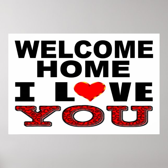 Póster Bienvenida Casa I Love You Rótulo (Frente)
