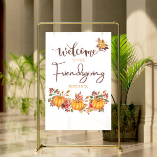 Póster Bienvenida Celebración de Otoño de Acción de Graci