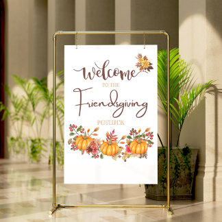Póster Bienvenida Celebración de Otoño de Acción de Graci