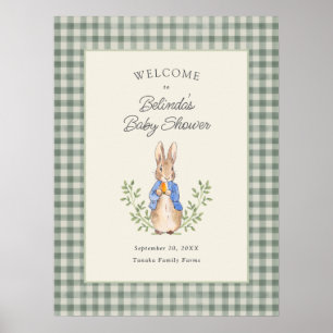 Póster Bienvenida Clásica de Baby Shower de Conejito de C