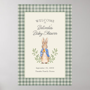 Póster Bienvenida Clásica de Baby Shower del Conejo de Cu