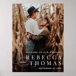 Póster Bienvenida Clásica de Boda con Foto