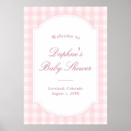 Póster Bienvenida Clásica Rosa de Cuadro de Baby Shower
