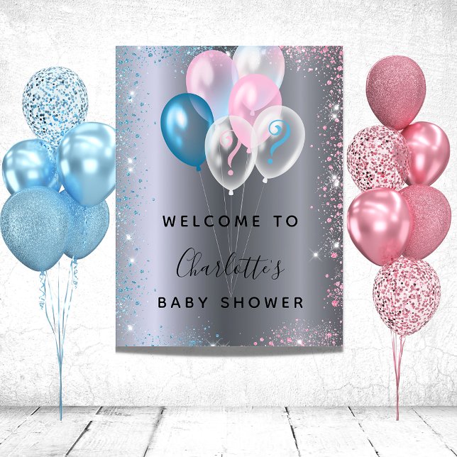 Póster Bienvenida color rosa azul chica de Baby Shower (Subido por el creador)