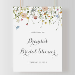 Póster Bienvenida Colorida y Delicada a la Fiesta de Boda