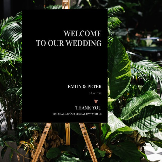 Póster Bienvenida contemporánea del blanco negro a nuestr (Subido por el creador)