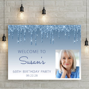 Póster Bienvenida Cumpleaños 60 con Foto Personalizada Br