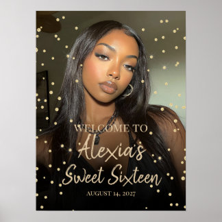 Póster Bienvenida cumpleaños dieciséis dulces diamantes d