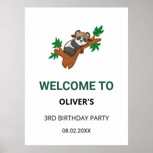 Póster Bienvenida Cumpleaños Infantil Selva Animal Salvaj
