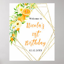 Bienvenida Cumpleaños Naranjas Cítricos