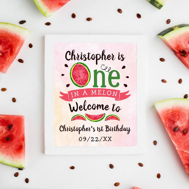 Póster Bienvenida De 1er Cumpleaños De One In A Melon (Subido por el creador)