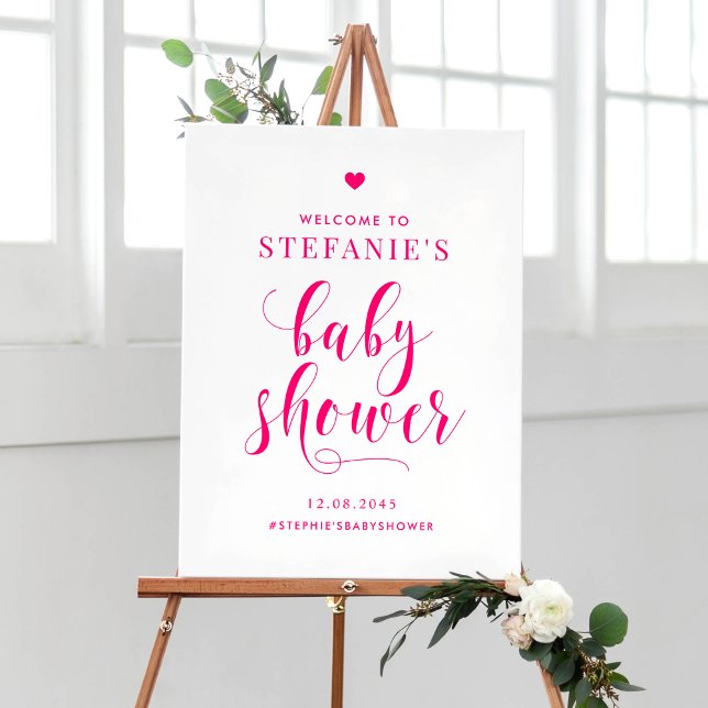 Póster Bienvenida de Baby Shower a la caligrafía audaz ro (Subido por el creador)