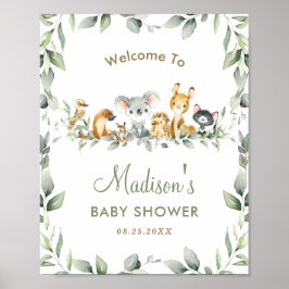 Póster Bienvenida de Baby Shower a los Animales Australia