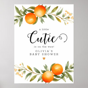 Póster Bienvenida de Baby Shower a los naranjas