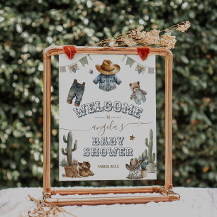 Póster Bienvenida de Baby Shower a Rustic Boho Wild West