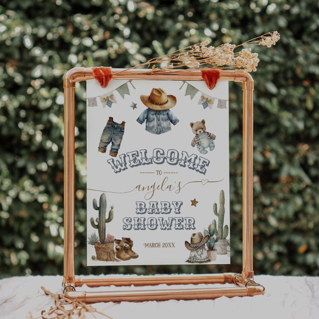 Póster Bienvenida de Baby Shower a Rustic Boho Wild West  (Subido por el creador)
