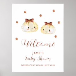 Póster Bienvenida de Baby Shower a un corte neutral de gé