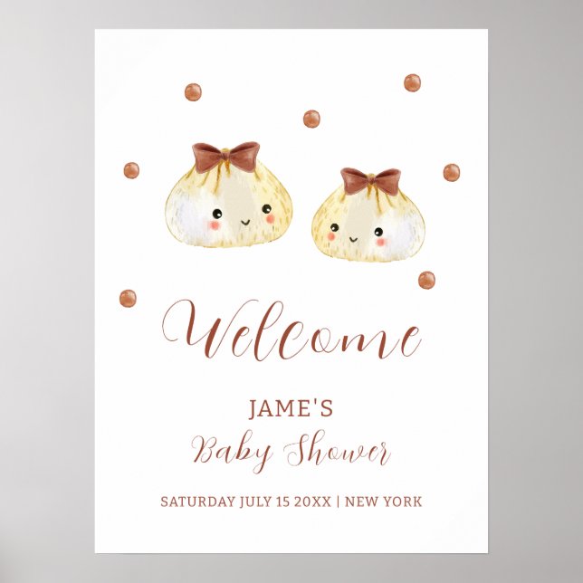 Póster Bienvenida de Baby Shower a un corte neutral de gé (Frente)